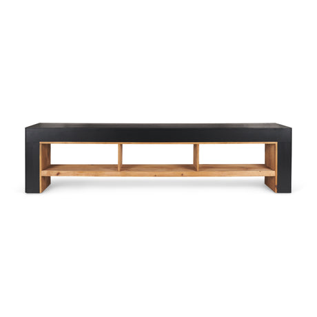 Tabor Natural Wood w/ Black Oak Waterwall Media Console from Mercana - Luna Furniture