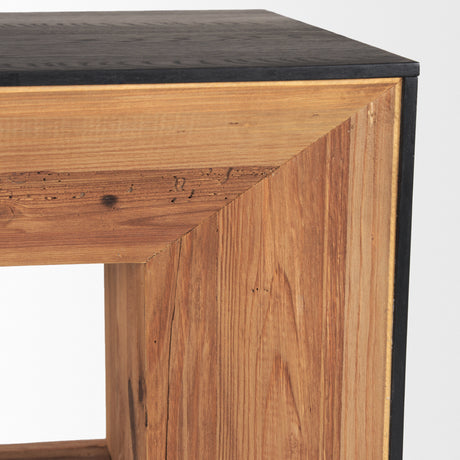 Tabor Natural Wood w/ Black Oak Waterwall Media Console from Mercana - Luna Furniture
