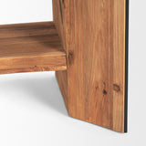 Tabor Natural Wood w/ Black Oak Waterwall Media Console from Mercana - Luna Furniture