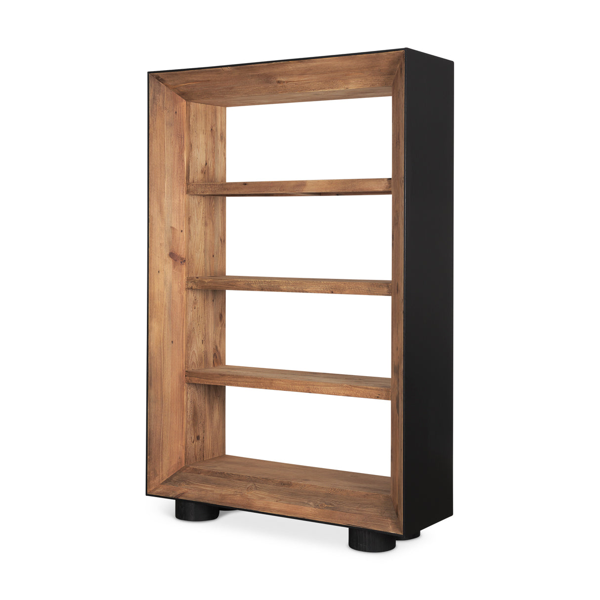 Tabor Natural Wood w/ Black Oak Frame Bookcase from Mercana - Luna Furniture