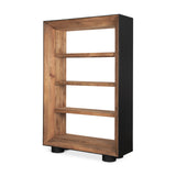 Tabor Natural Wood w/ Black Oak Frame Bookcase from Mercana - Luna Furniture