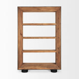 Tabor Natural Wood w/ Black Oak Frame Bookcase from Mercana - Luna Furniture
