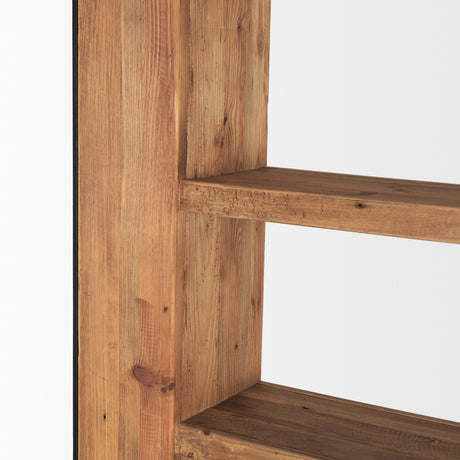 Tabor Natural Wood w/ Black Oak Frame Bookcase from Mercana - Luna Furniture