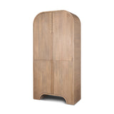 Sorina Reverse Fluted Light Brown Wood Curio Cabinet from Mercana - Luna Furniture