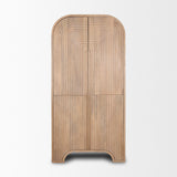 Sorina Reverse Fluted Light Brown Wood Curio Cabinet from Mercana - Luna Furniture