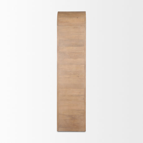 Sorina Reverse Fluted Light Brown Wood Curio Cabinet from Mercana - Luna Furniture