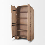 Sorina Reverse Fluted Light Brown Wood Curio Cabinet from Mercana - Luna Furniture