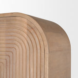 Sorina Reverse Fluted Light Brown Wood Curio Cabinet from Mercana - Luna Furniture