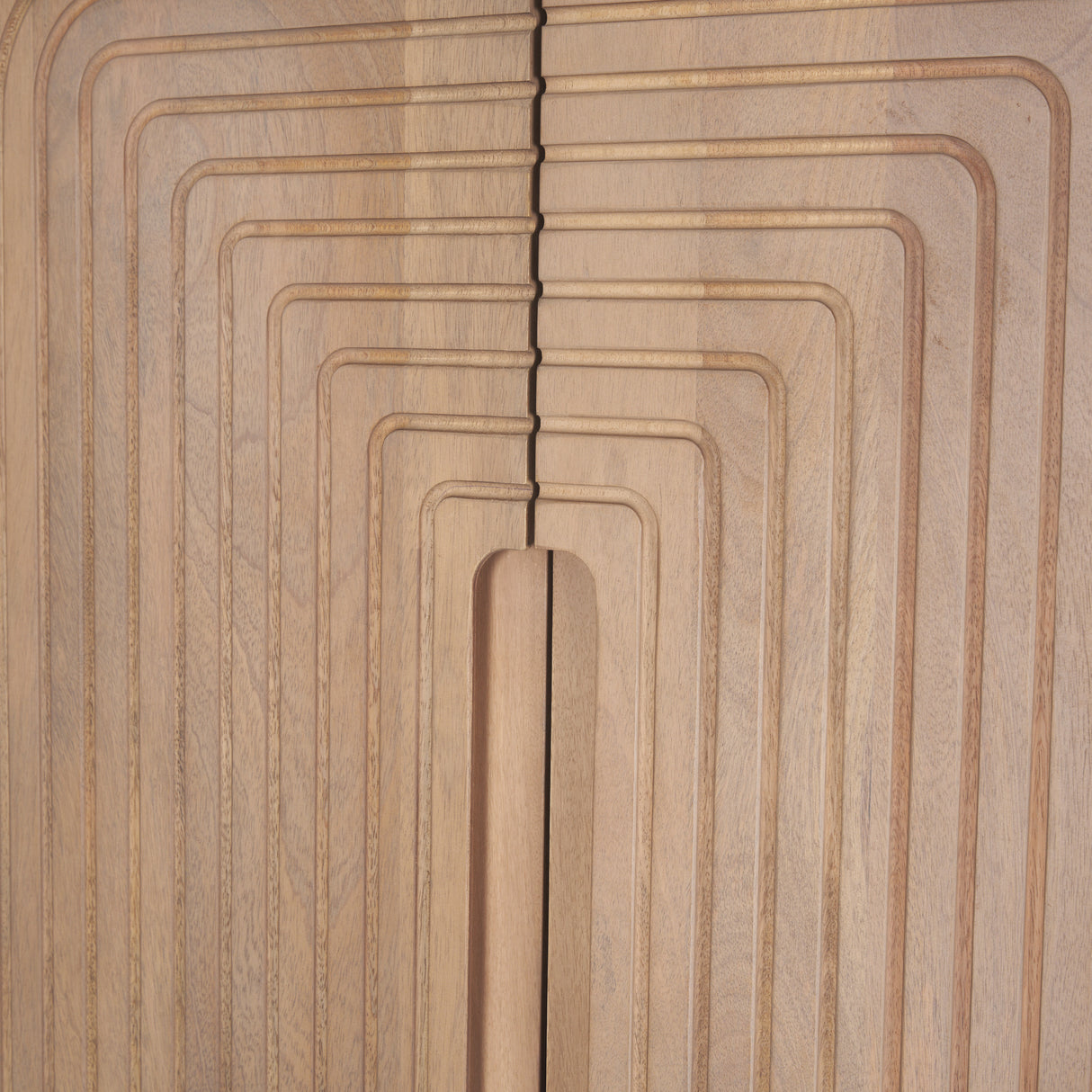 Sorina Reverse Fluted Light Brown Wood Curio Cabinet from Mercana - Luna Furniture