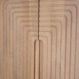Sorina Reverse Fluted Light Brown Wood Curio Cabinet from Mercana - Luna Furniture