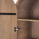 Sorina Reverse Fluted Light Brown Wood Curio Cabinet from Mercana - Luna Furniture
