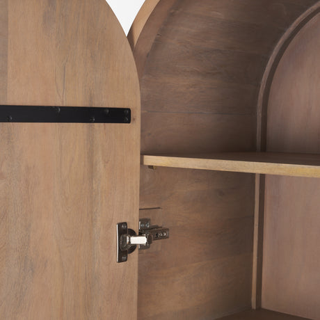 Sorina Reverse Fluted Light Brown Wood Curio Cabinet from Mercana - Luna Furniture