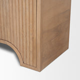 Sorina Reverse Fluted Light Brown Wood Curio Cabinet from Mercana - Luna Furniture