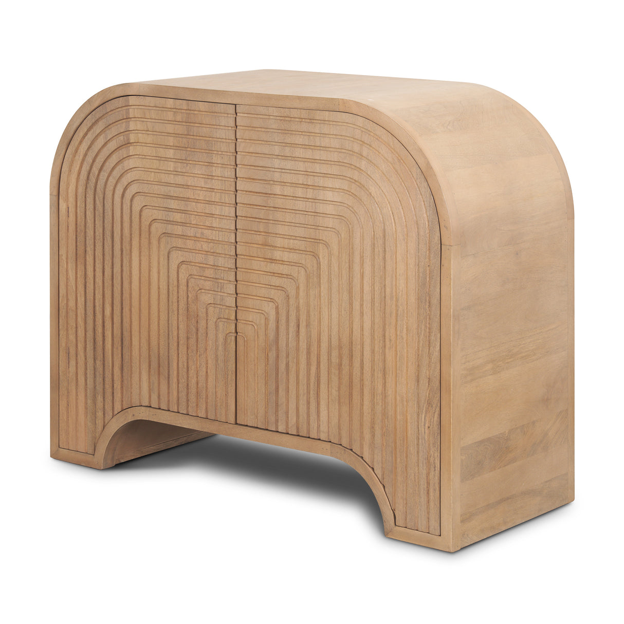 Sorina Reverse Fluted Light Brown Wood Accent Cabinet from Mercana - Luna Furniture