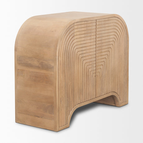 Sorina Reverse Fluted Light Brown Wood Accent Cabinet from Mercana - Luna Furniture