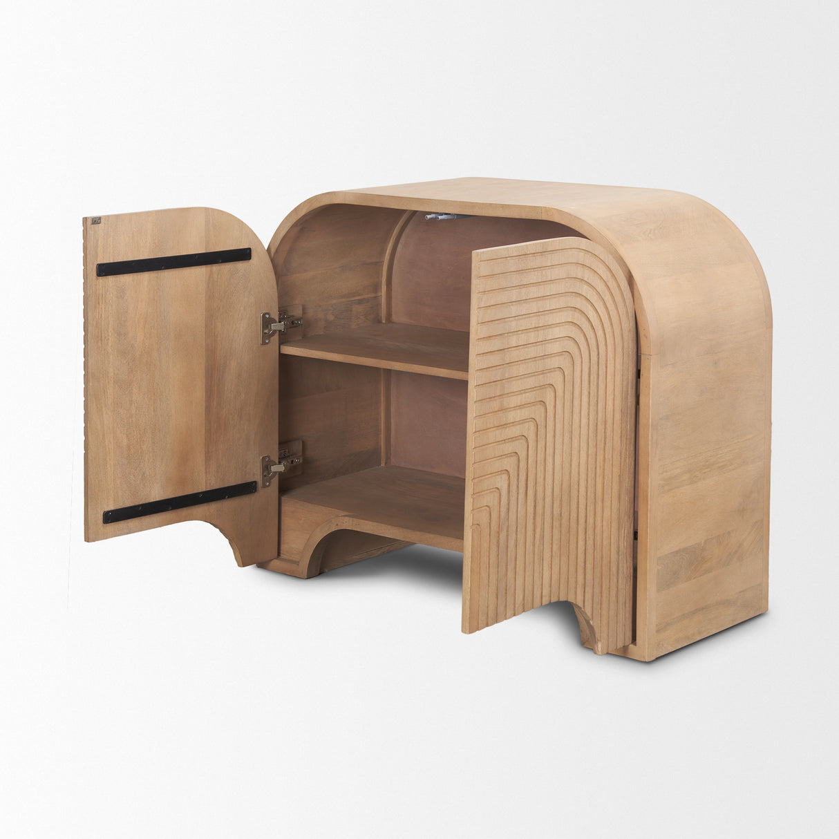 Sorina Reverse Fluted Light Brown Wood Accent Cabinet from Mercana - Luna Furniture