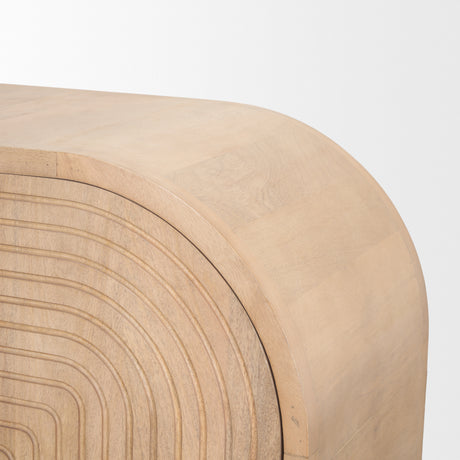 Sorina Reverse Fluted Light Brown Wood Accent Cabinet from Mercana - Luna Furniture