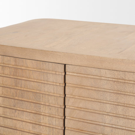 Sorina Reverse Fluted Light Brown Wood Accent Cabinet from Mercana - Luna Furniture