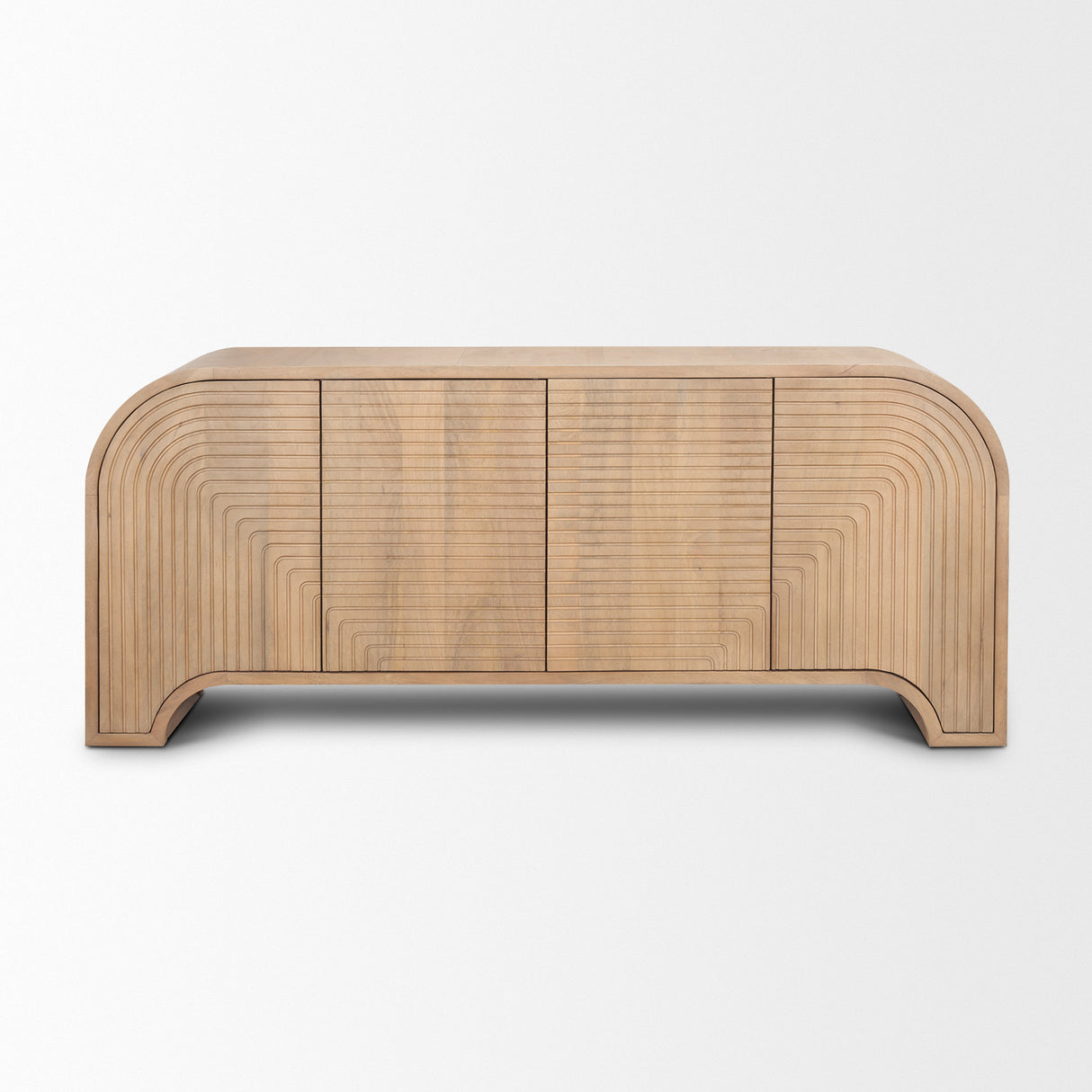 Sorina Reverse Fluted Light Brown Wood Sideboard from Mercana - Luna Furniture