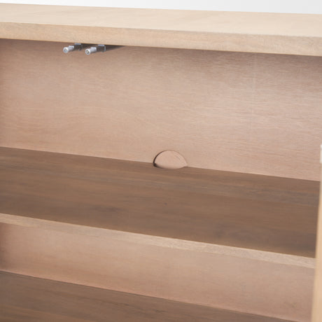 Sorina Reverse Fluted Light Brown Wood Sideboard from Mercana - Luna Furniture