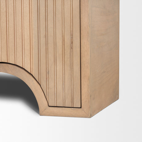 Sorina Reverse Fluted Light Brown Wood Sideboard from Mercana - Luna Furniture