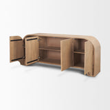 Sorina Reverse Fluted Light Brown Wood Sideboard from Mercana - Luna Furniture