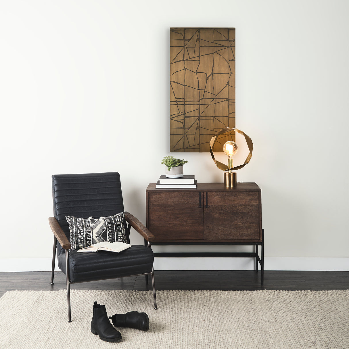 Roho Painted Gold Metal Wall Art from Mercana - Luna Furniture