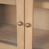 Suri Light Brown Wood W/Glass Doors Arched Curio Cabinet from Mercana - Luna Furniture