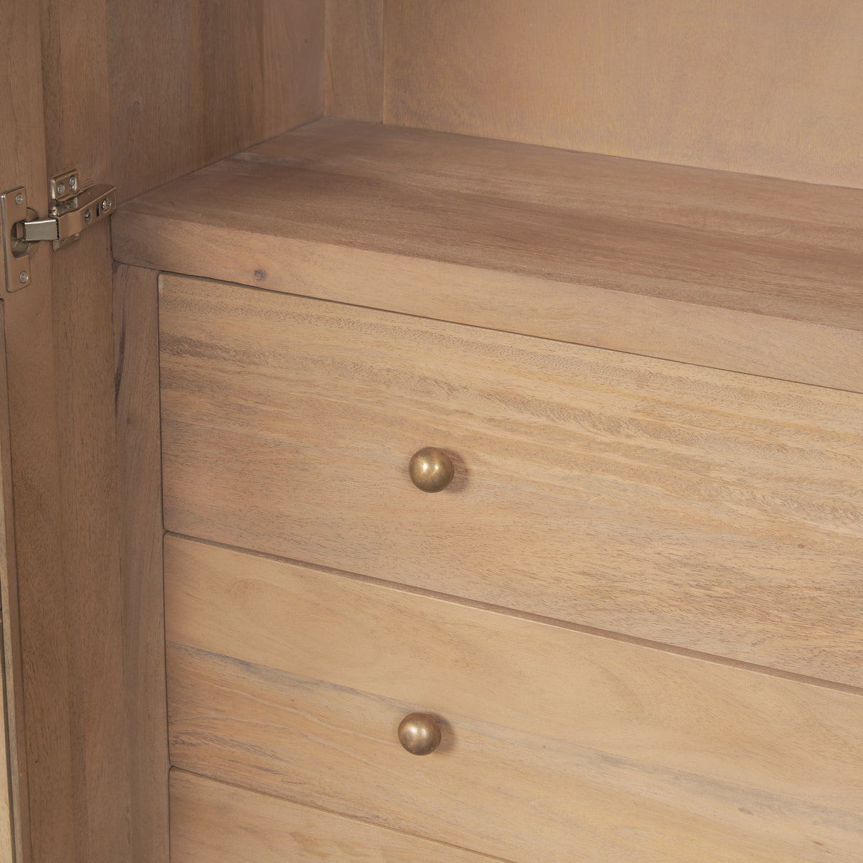 Suri Light Brown Wood W/Glass Doors Arched Curio Cabinet from Mercana - Luna Furniture