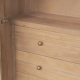 Suri Light Brown Wood W/Glass Doors Arched Curio Cabinet from Mercana - Luna Furniture