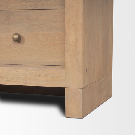 Suri Light Brown Wood W/Glass Doors Arched Curio Cabinet from Mercana - Luna Furniture