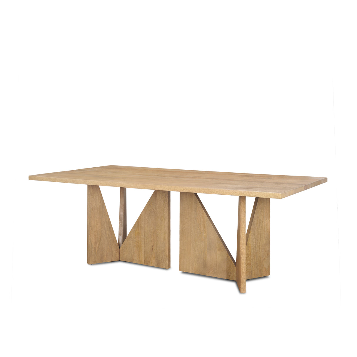 Tarro 84" Rectangular Light Brown Wood w/ Geometrical Base Dining Table from Mercana - Luna Furniture