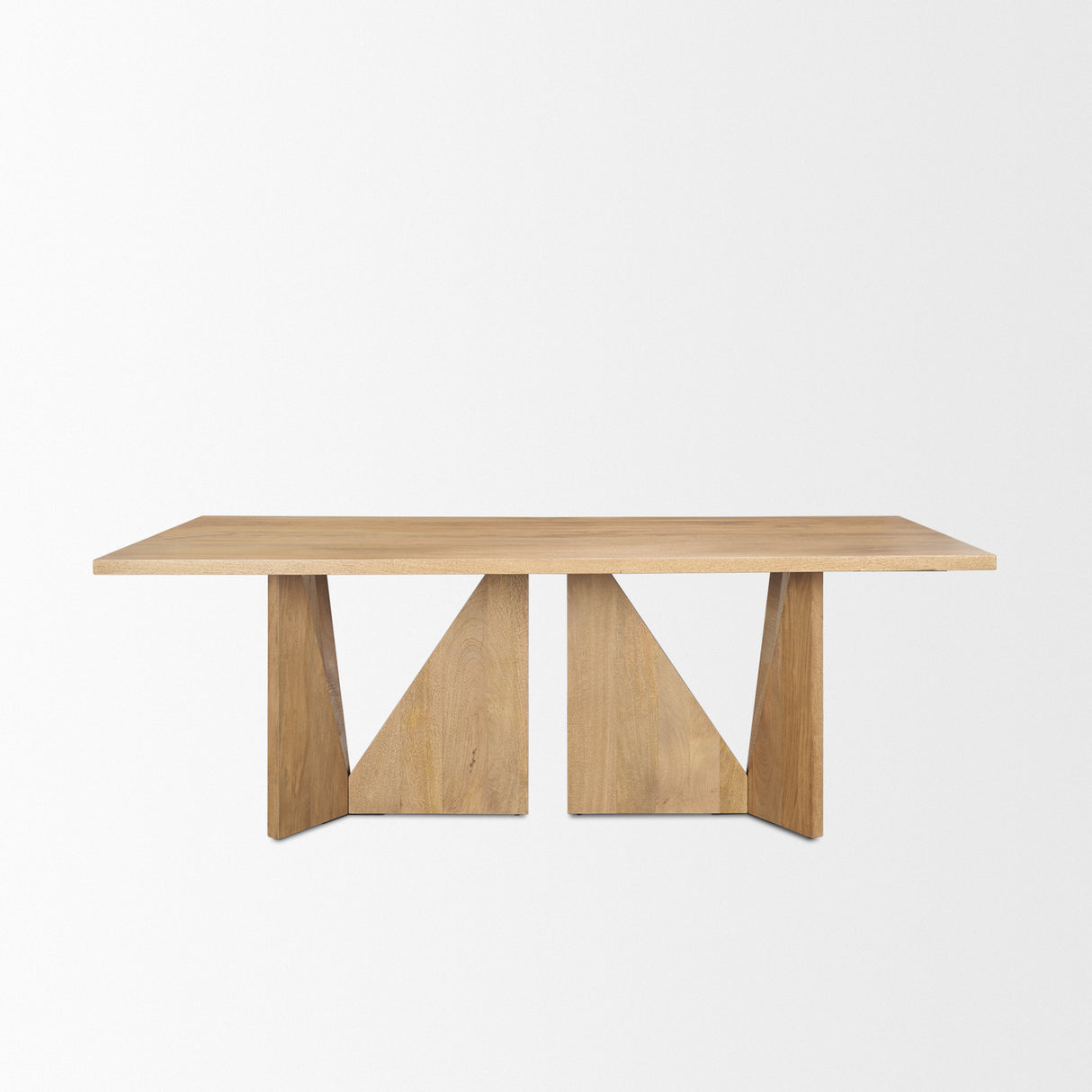 Tarro 84" Rectangular Light Brown Wood w/ Geometrical Base Dining Table from Mercana - Luna Furniture