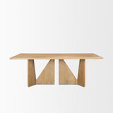 Tarro 84" Rectangular Light Brown Wood w/ Geometrical Base Dining Table from Mercana - Luna Furniture
