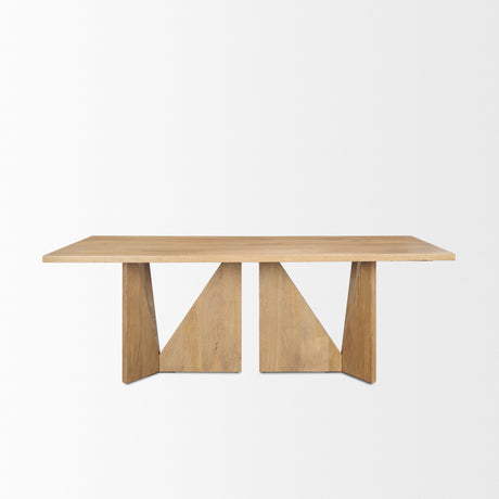 Tarro 84" Rectangular Light Brown Wood w/ Geometrical Base Dining Table from Mercana - Luna Furniture