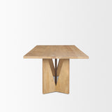 Tarro 84" Rectangular Light Brown Wood w/ Geometrical Base Dining Table from Mercana - Luna Furniture