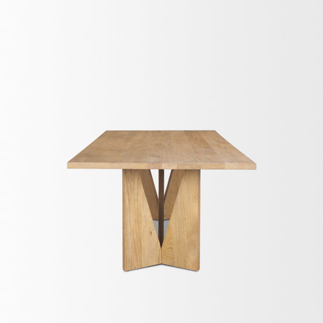 Tarro 84" Rectangular Light Brown Wood w/ Geometrical Base Dining Table from Mercana - Luna Furniture
