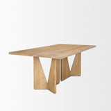Tarro 84" Rectangular Light Brown Wood w/ Geometrical Base Dining Table from Mercana - Luna Furniture