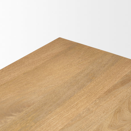 Tarro 84" Rectangular Light Brown Wood w/ Geometrical Base Dining Table from Mercana - Luna Furniture