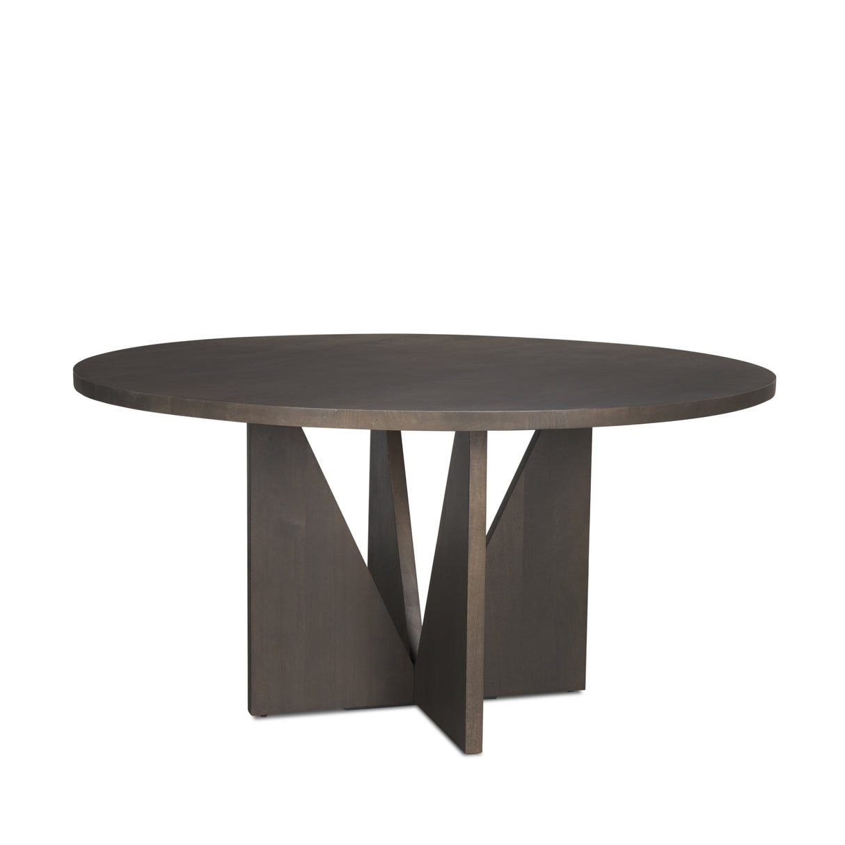 Tarro 60" Round Textured Espresso Wood w/ Geometrical Base Dining Table from Mercana - Luna Furniture