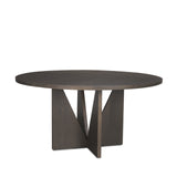 Tarro 60" Round Textured Espresso Wood w/ Geometrical Base Dining Table from Mercana - Luna Furniture
