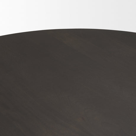 Tarro 60" Round Textured Espresso Wood w/ Geometrical Base Dining Table from Mercana - Luna Furniture