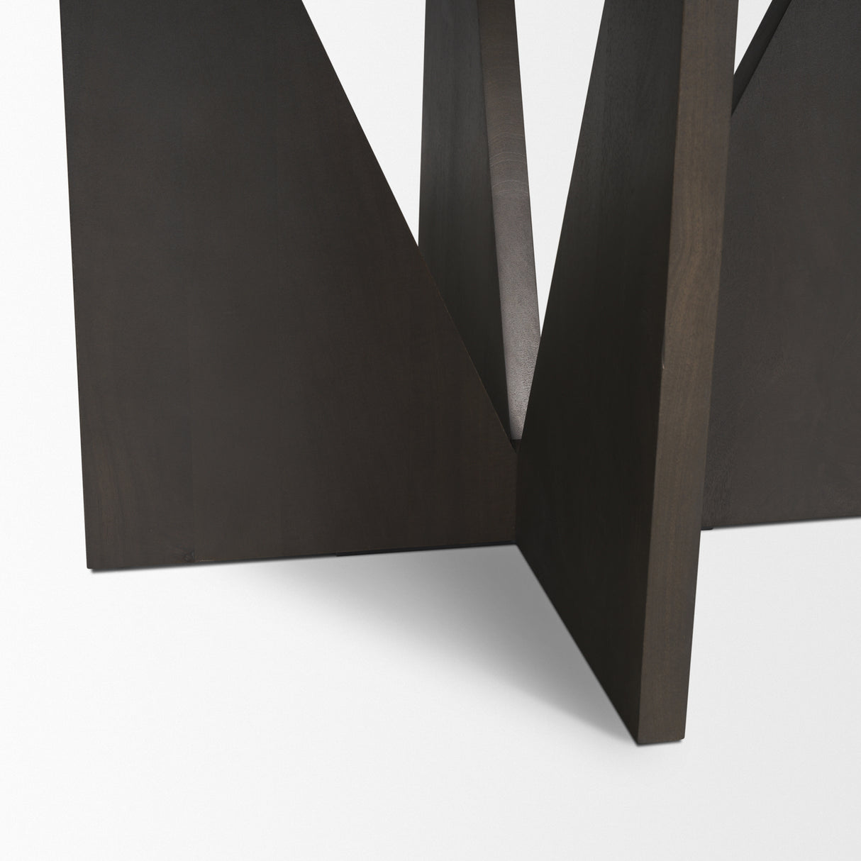 Tarro 60" Round Textured Espresso Wood w/ Geometrical Base Dining Table from Mercana - Luna Furniture