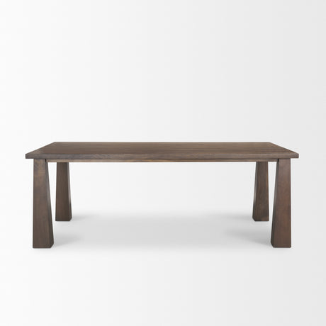 Wolcott Rectangular Dark Brown Solid Wood Dining Table from Mercana - Luna Furniture