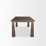 Wolcott Rectangular Dark Brown Solid Wood Dining Table from Mercana - Luna Furniture