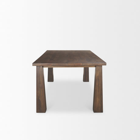 Wolcott Rectangular Dark Brown Solid Wood Dining Table from Mercana - Luna Furniture