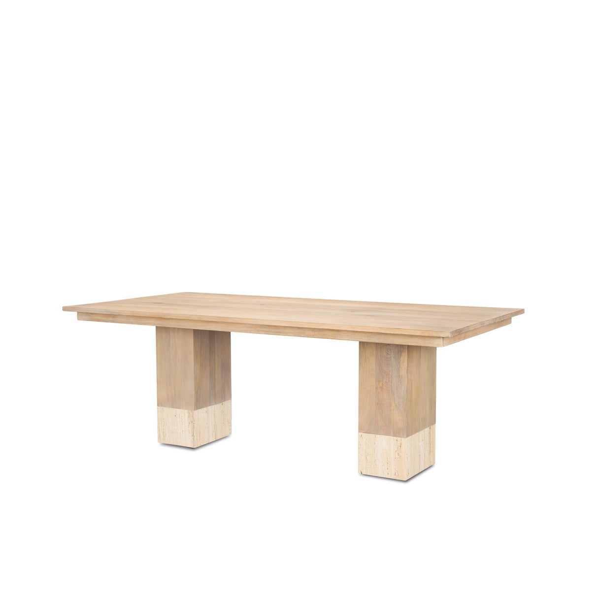 Shivon 84" Rectangular Light Brown Mango Wood W/ Travertine Dining Table from Mercana - Luna Furniture
