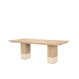 Shivon 84" Rectangular Light Brown Mango Wood W/ Travertine Dining Table from Mercana - Luna Furniture