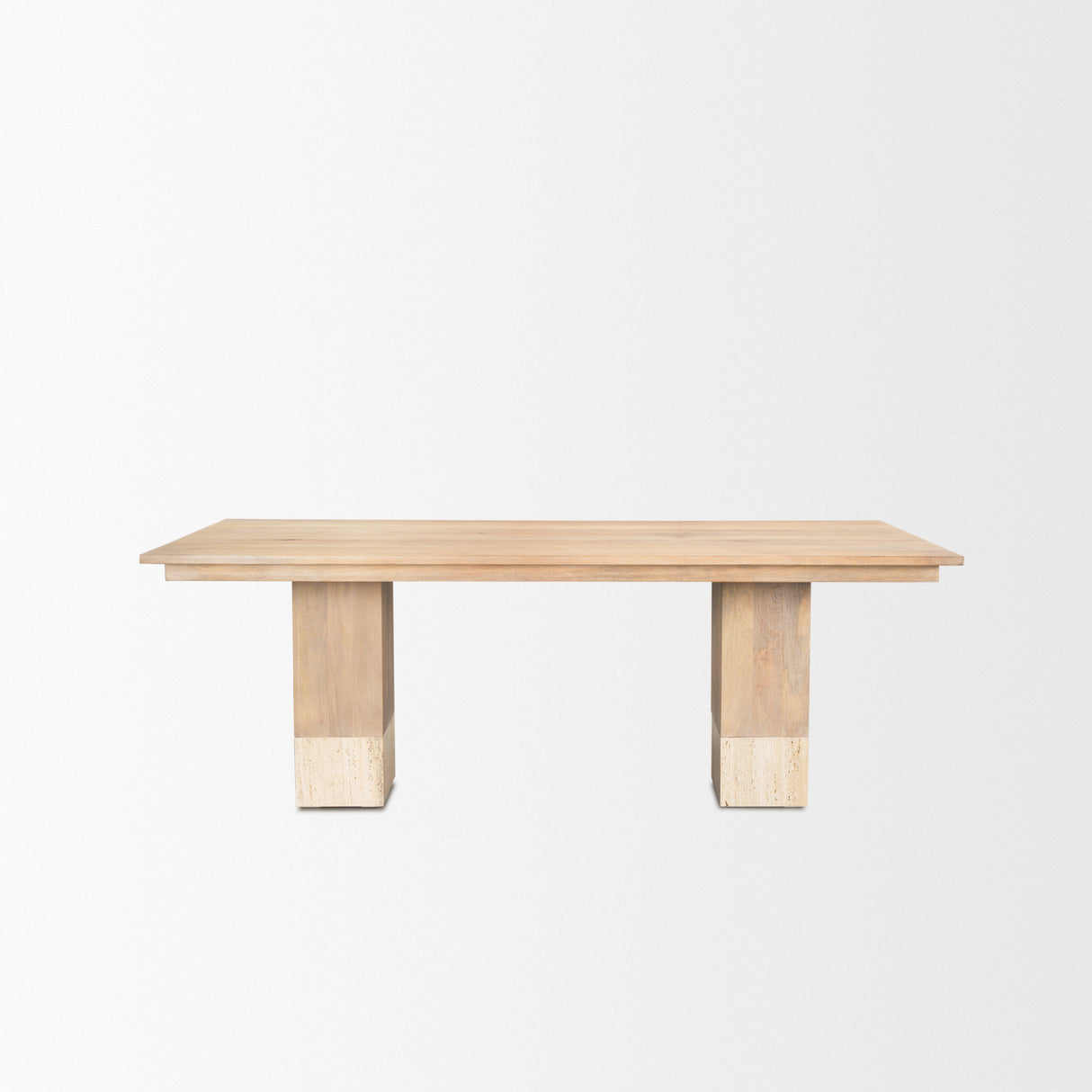 Shivon 84" Rectangular Light Brown Mango Wood W/ Travertine Dining Table from Mercana - Luna Furniture