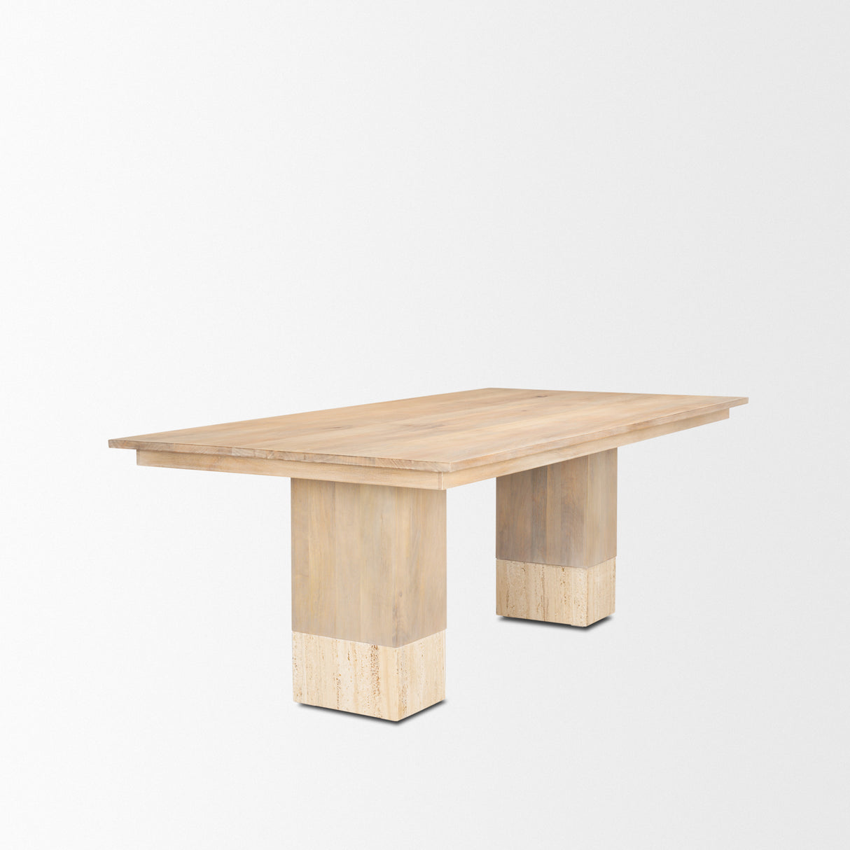 Shivon 84" Rectangular Light Brown Mango Wood W/ Travertine Dining Table from Mercana - Luna Furniture